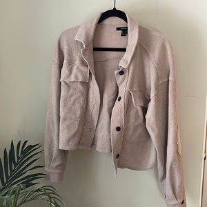 Pink cotton button up cardigan